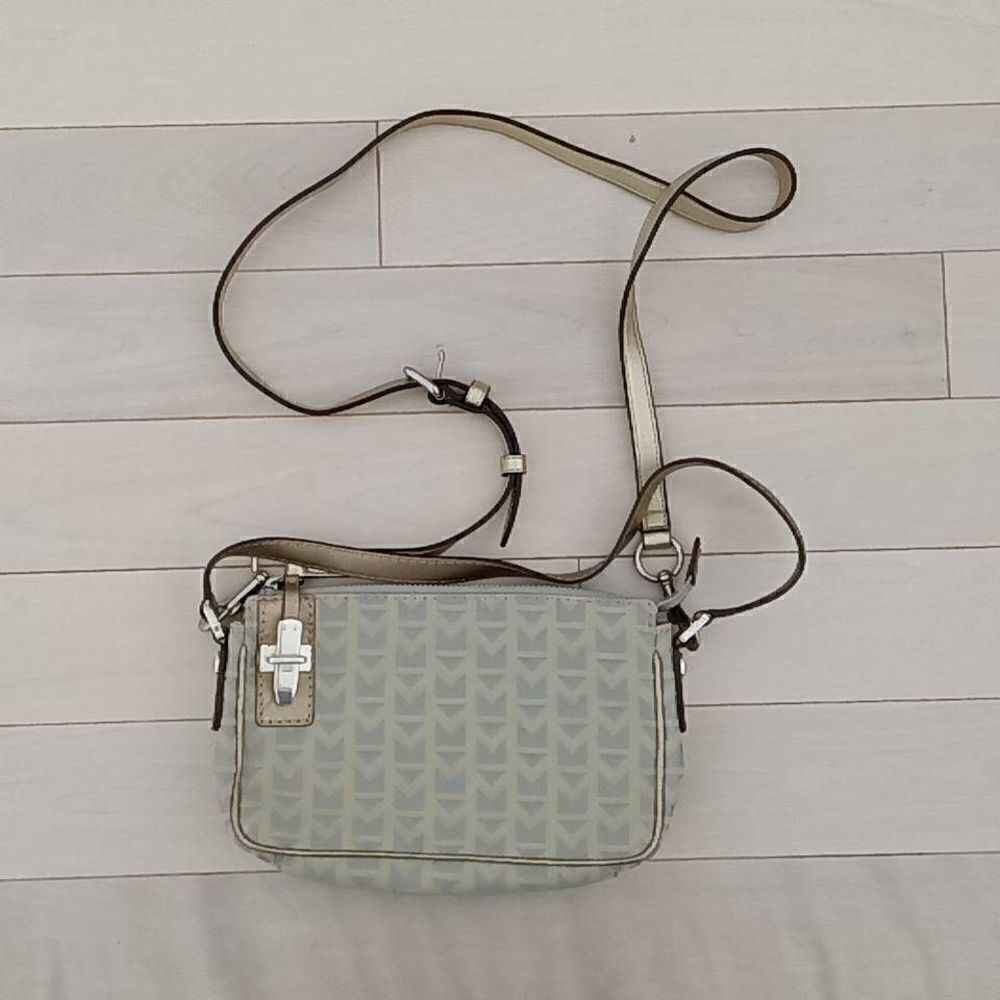 Michael Michael Kors Women's Allover Print Silver Crossbody Bag Green